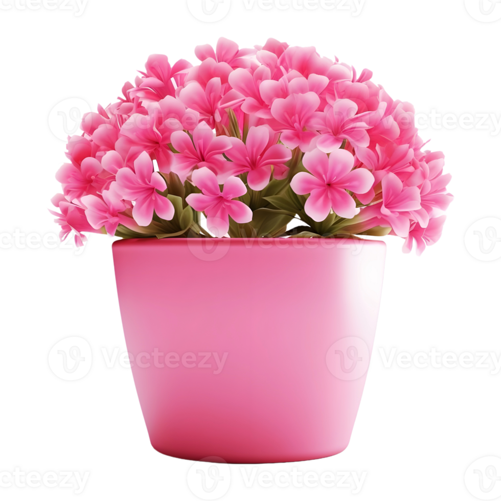 AI generated 3D Rendering of a Beautiful Flowers in a Pot on Transparent Background - Ai Generated png