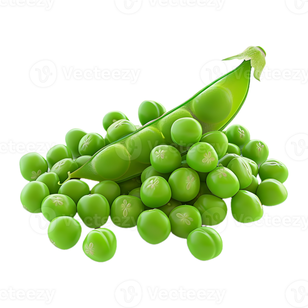 AI generated Green Peas on Transparent background - Ai Generated png