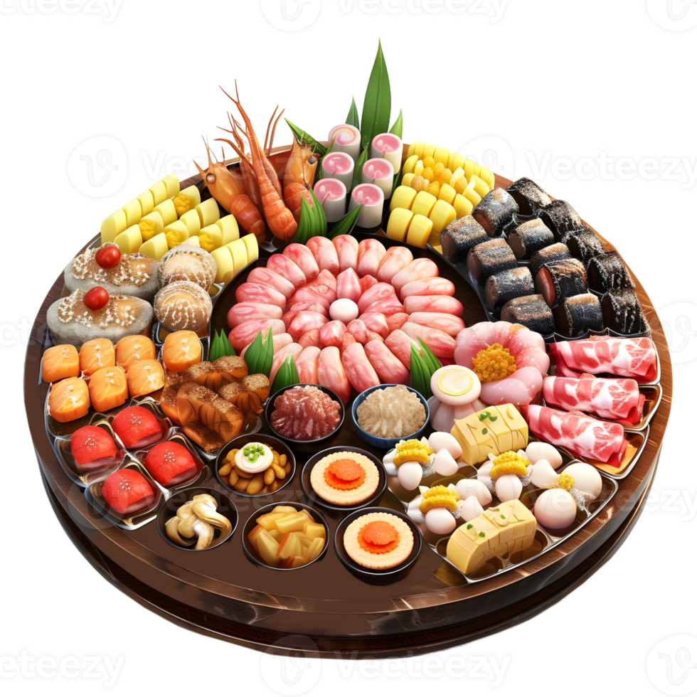 AI generated Sea Food Sashimi on Transparent background - Ai Generated png