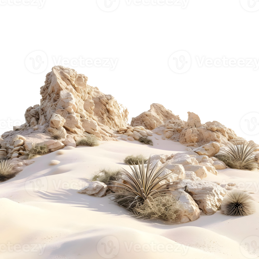 AI generated Stone and Sand in a Dessert on Transparent background - Ai Generated png