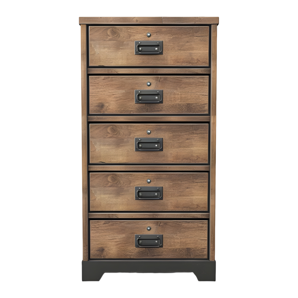 AI generated Wooden Long Locker on Transparent background - Ai Generated png