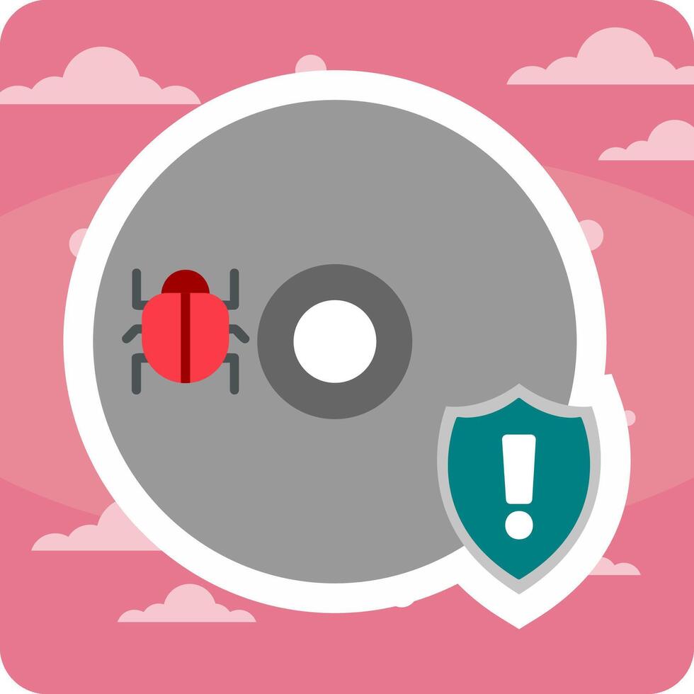 discos compactos virus vector icono
