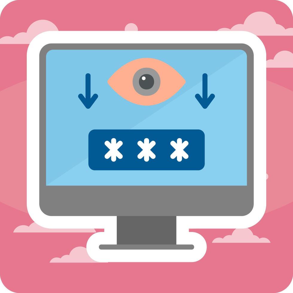 Computer Spyware Vector Icon