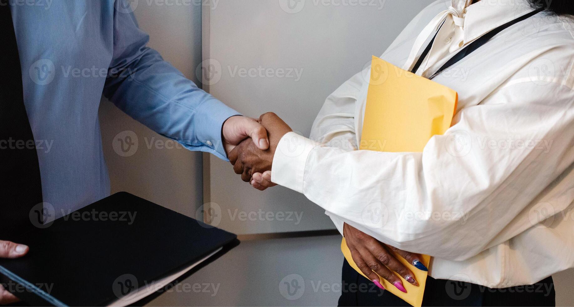 Handshake close view background. Business agreement, deal concept photo