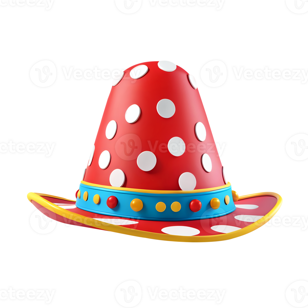AI generated 3D Rendering Red Clown Hat png