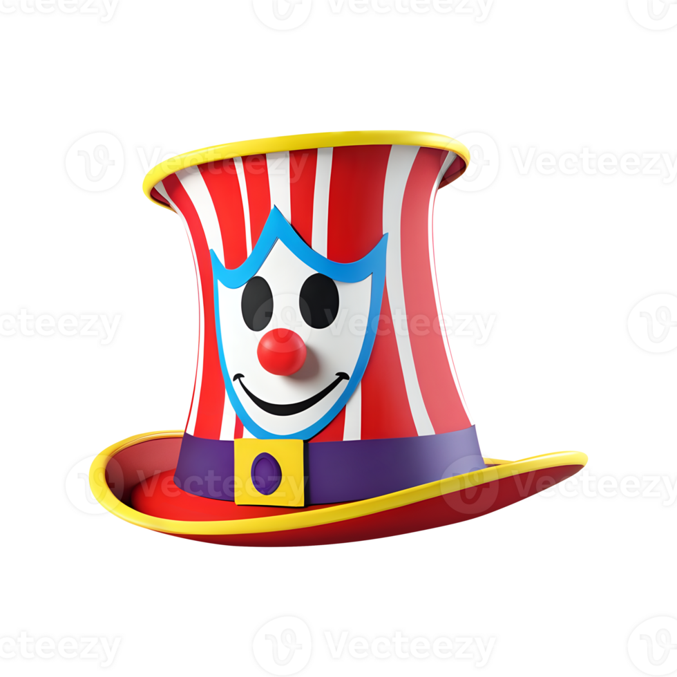 AI generated 3D Rendering Colorful Clown Hat png