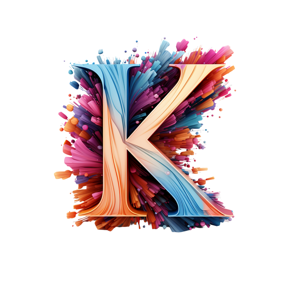 ai generato K logo, K alfabeto grassetto colore png