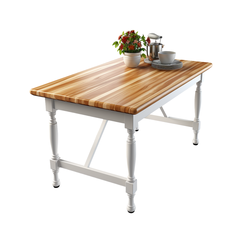 ai gegenereerd tafel png, dining tafel, tafel met transparant achtergrond png