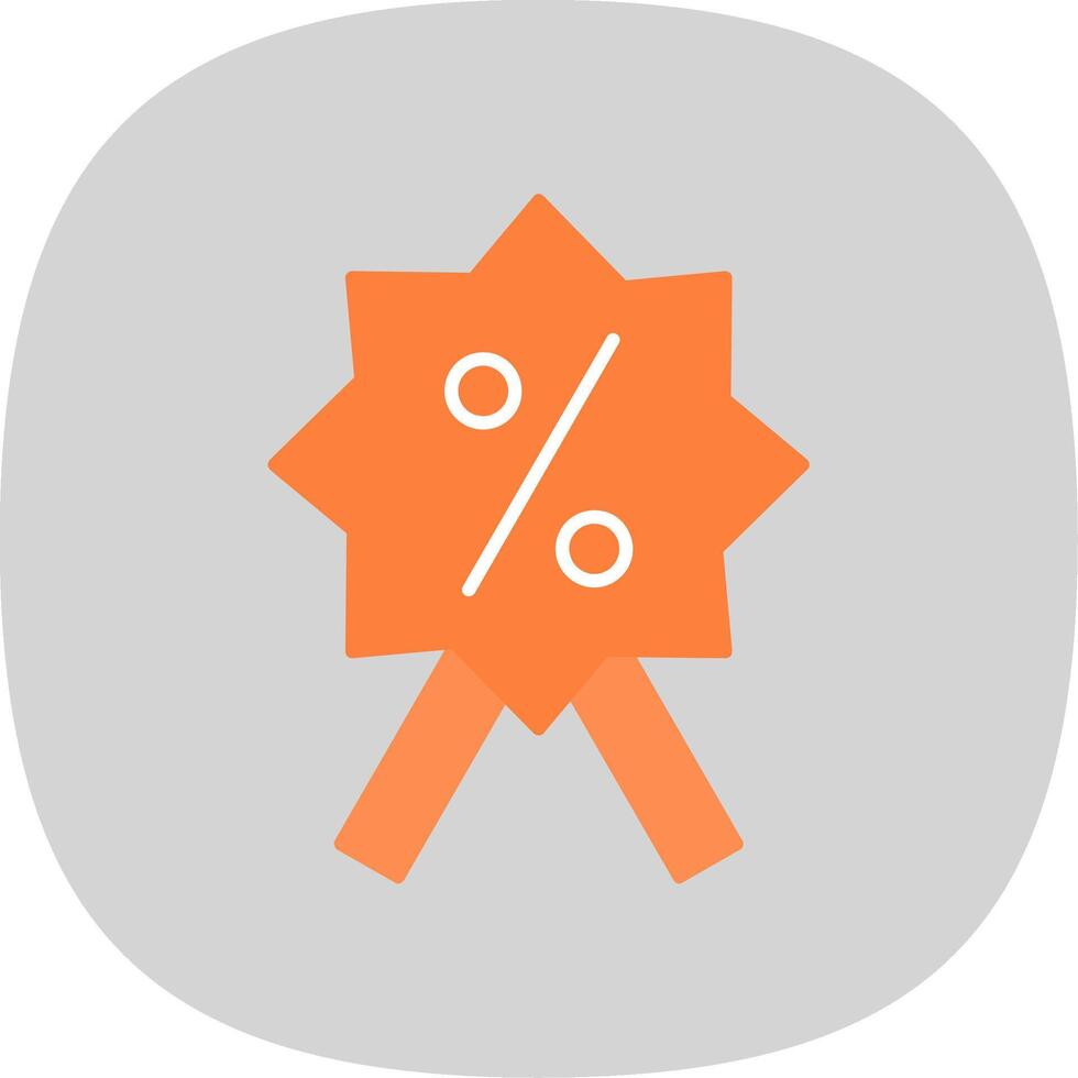 Discount Badge Flat Curve Icon vector