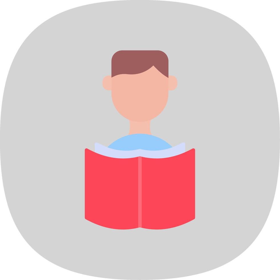 Student Flat Curve Icon vector