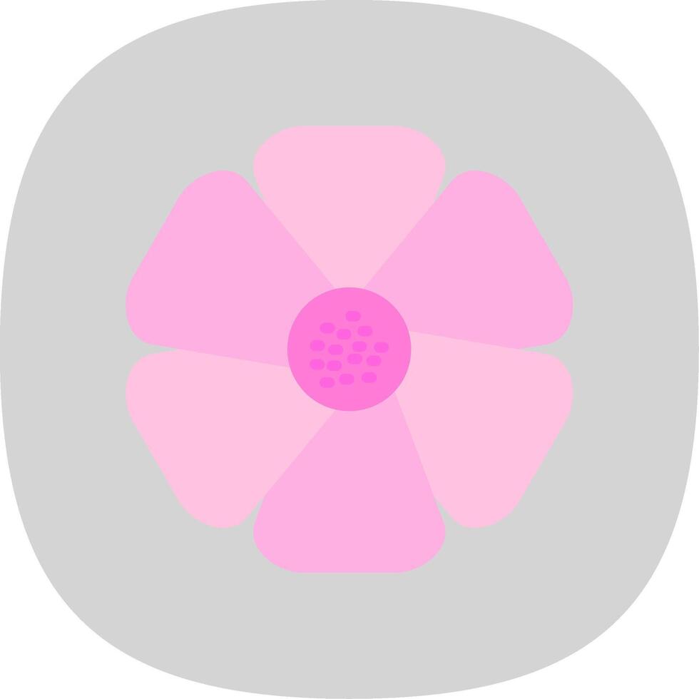 Hibiscus Flat Curve Icon vector