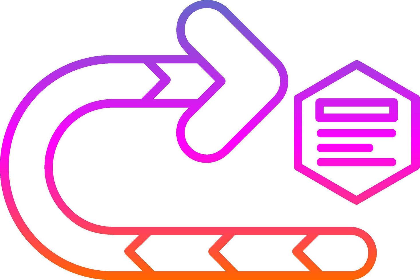 Right turn Line Gradient Icon vector