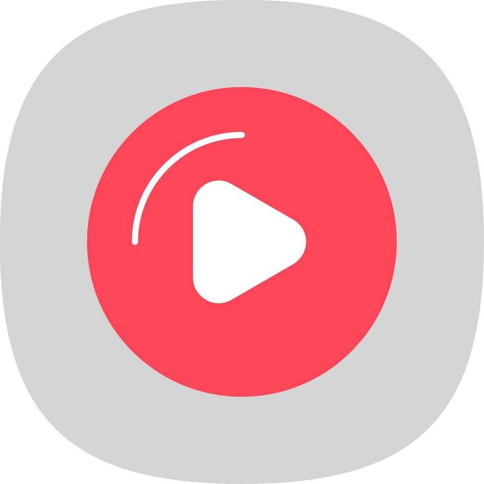 Play Button Flat Curve Icon vector