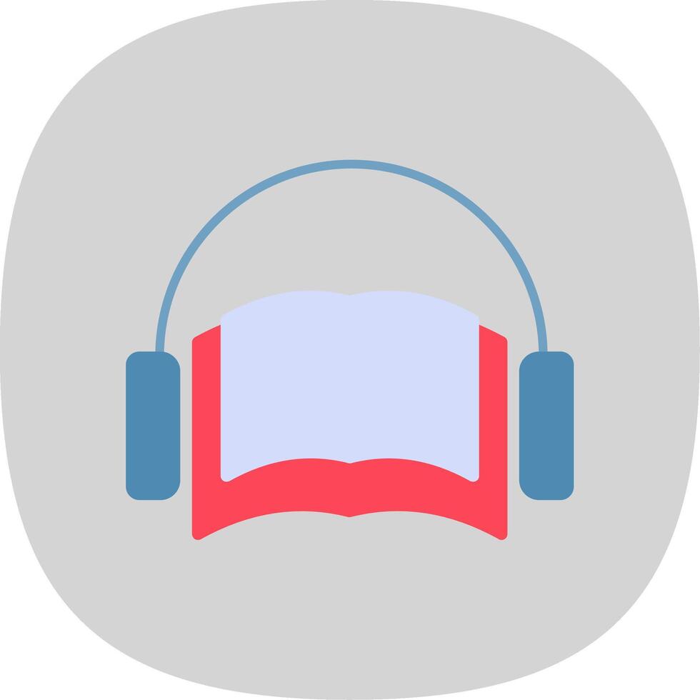 Audio Book Flat Curve Icon vector