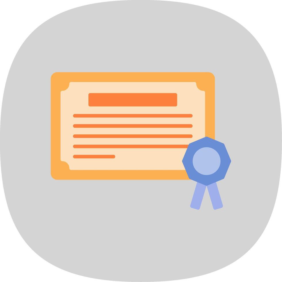 Certificate Flat Curve Icon vector