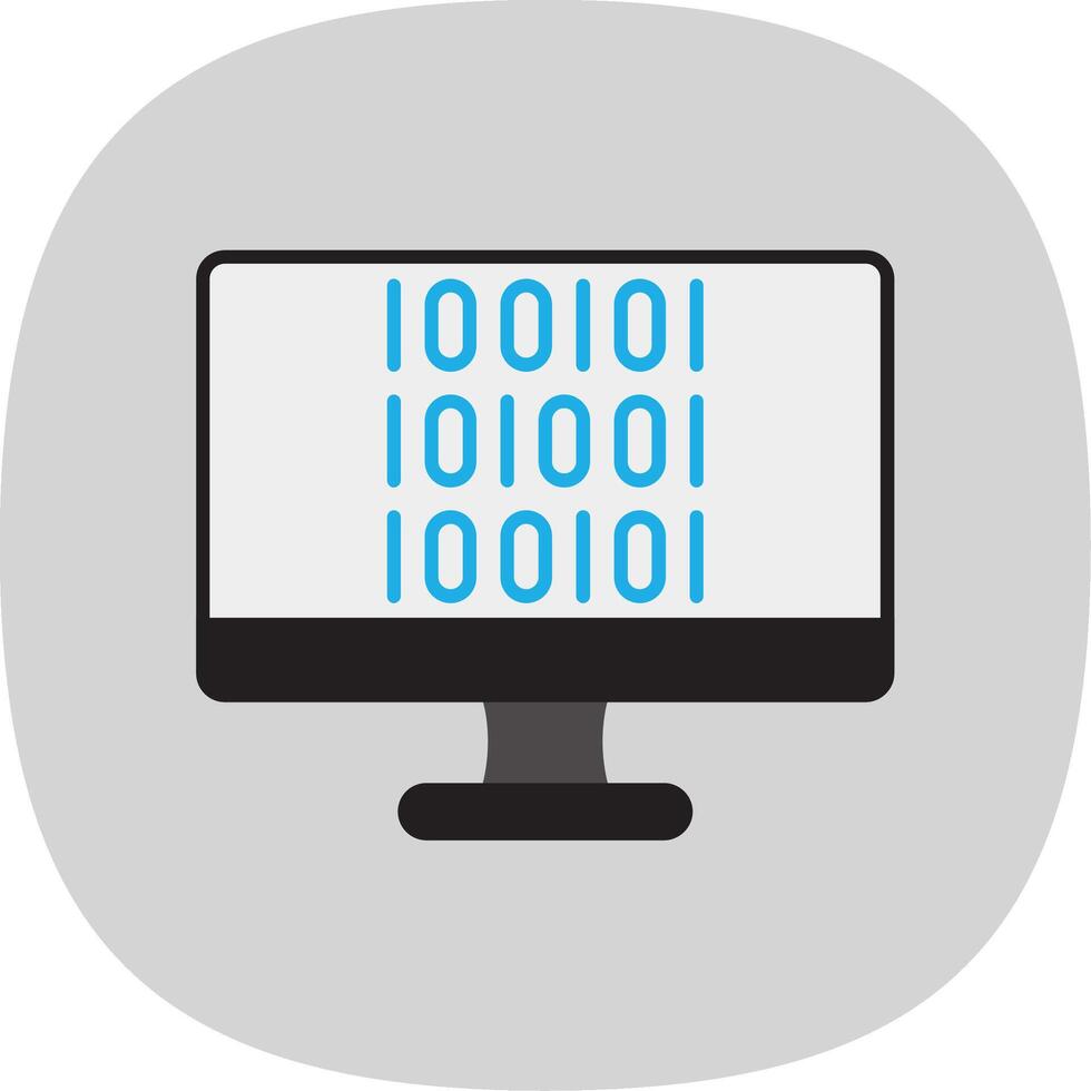 Binary Code Flat Curve Icon vector