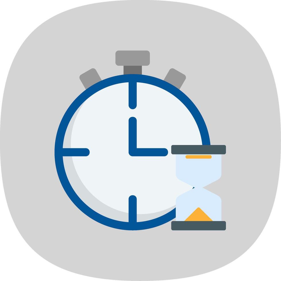 Deadline Flat Curve Icon vector