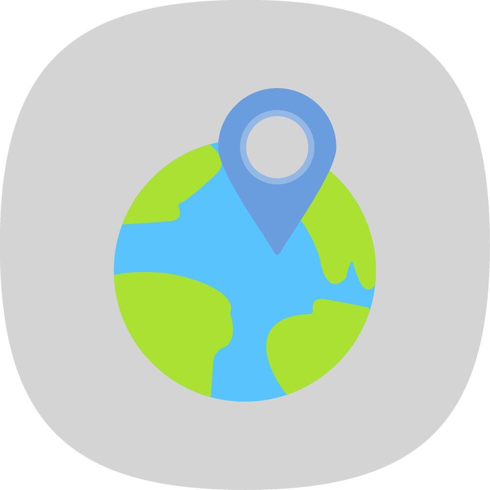 Location Pin Flat Curve Icon vector