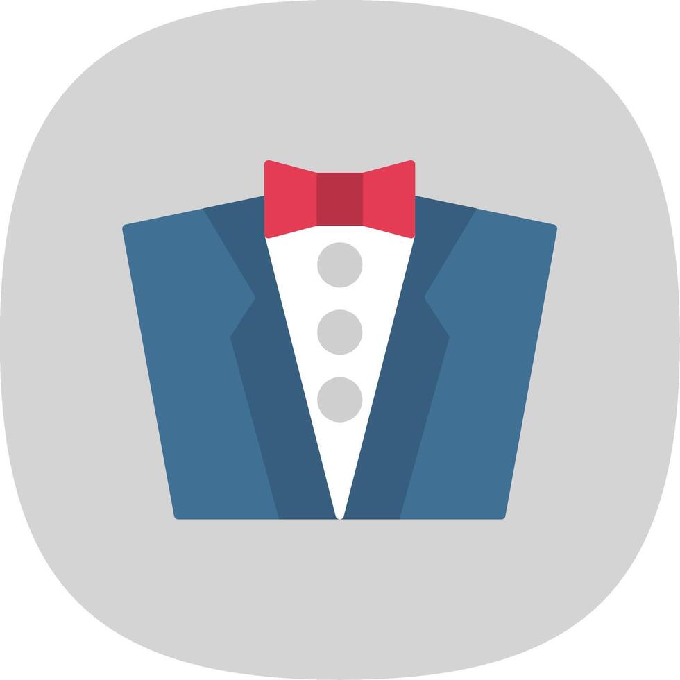 Groom Dress Flat Curve Icon vector