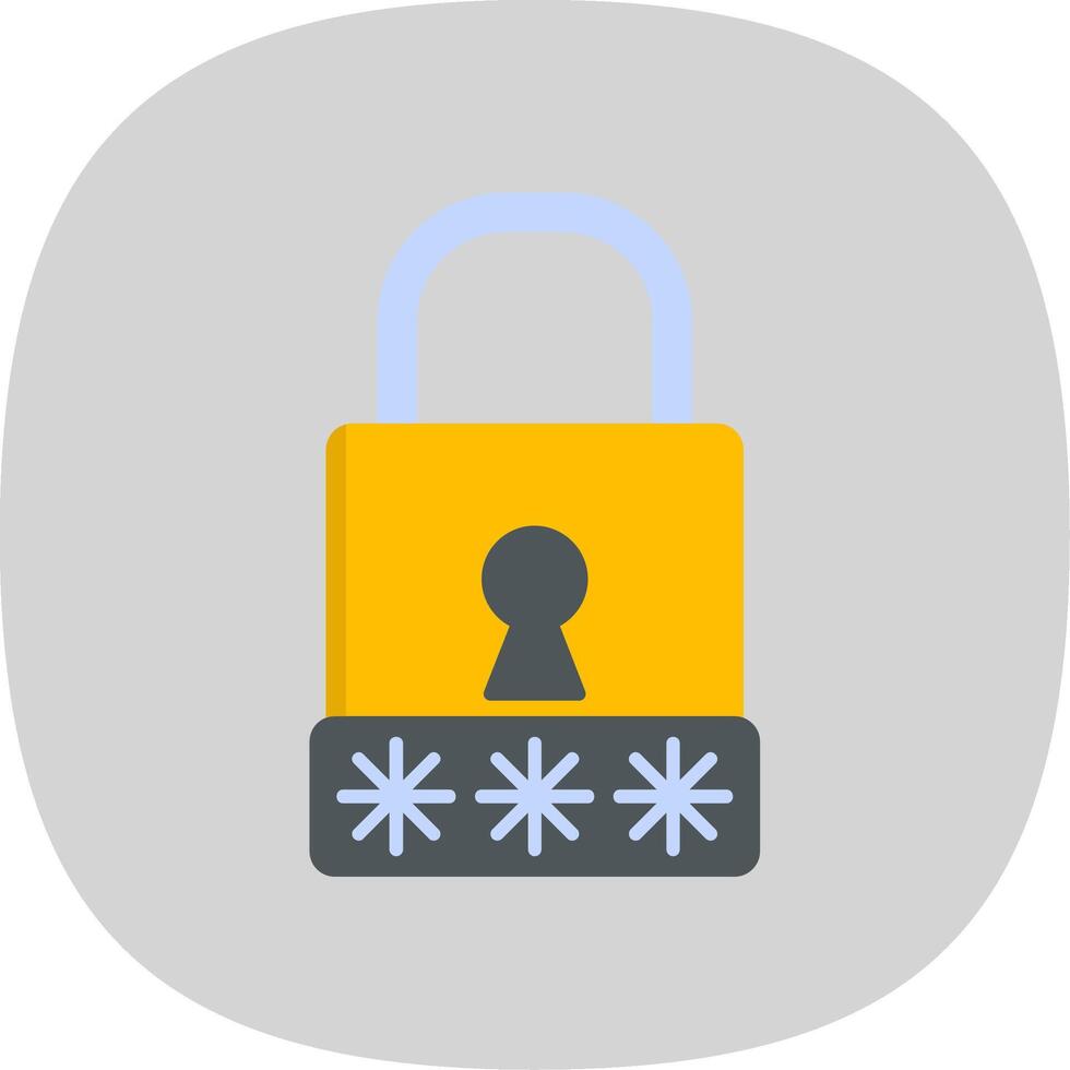 Passcode Flat Curve Icon vector