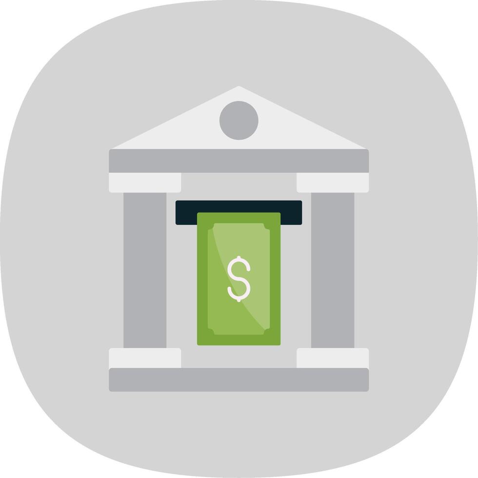 Cash Withdraw Flat Curve Icon vector