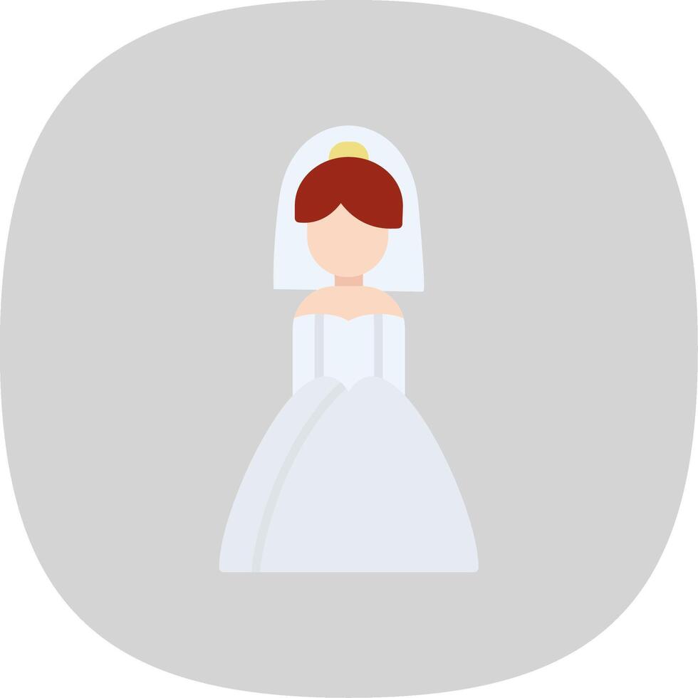 novia plano curva icono vector