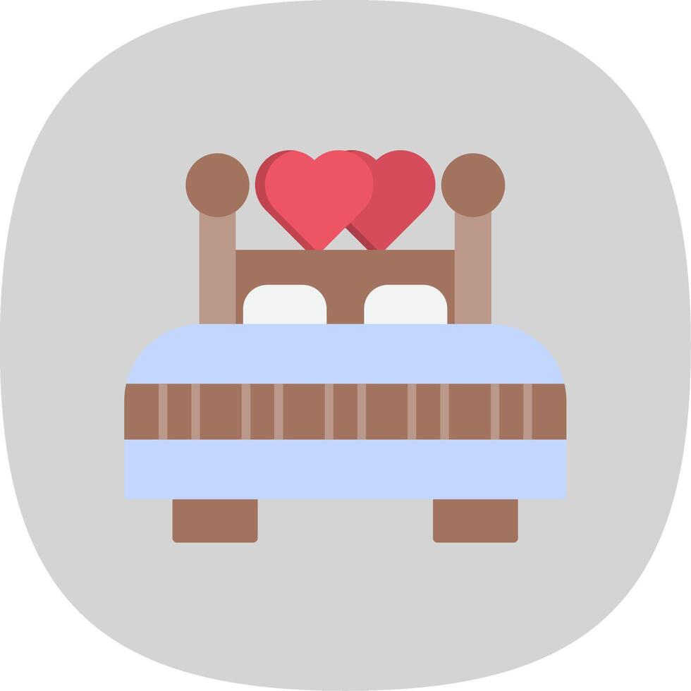 doble cama plano curva icono vector