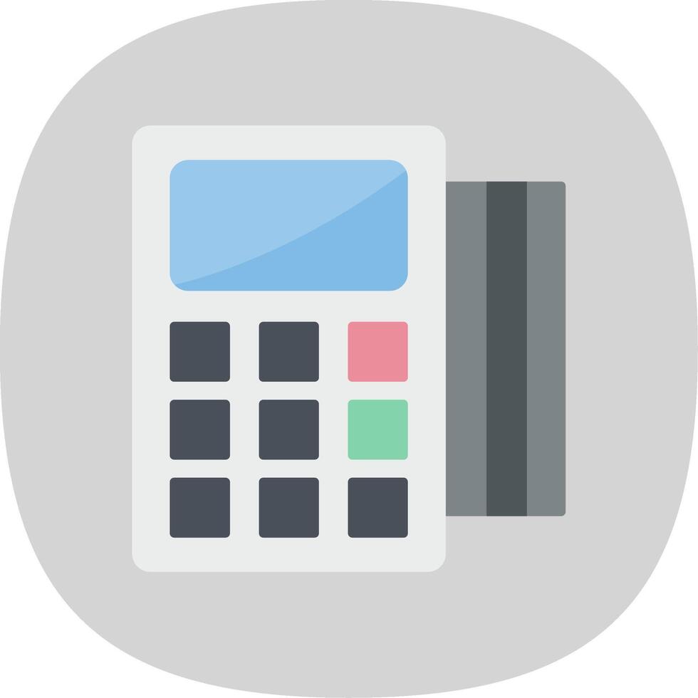 Pos Terminal Flat Curve Icon vector