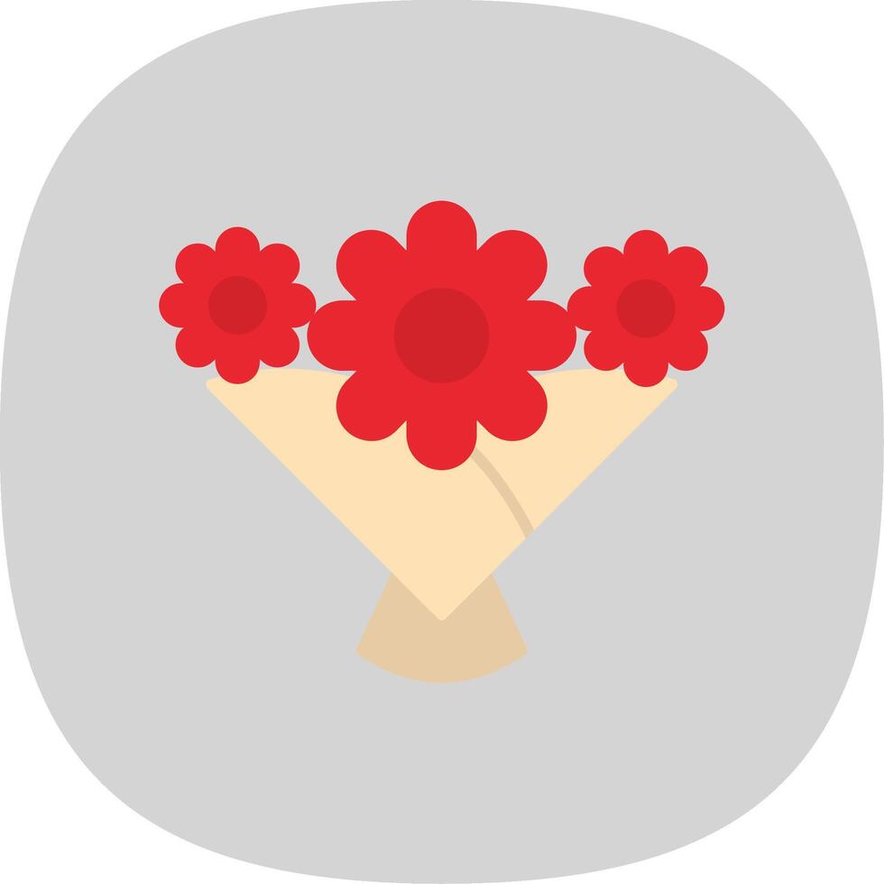 Flower Bouquet Flat Curve Icon vector
