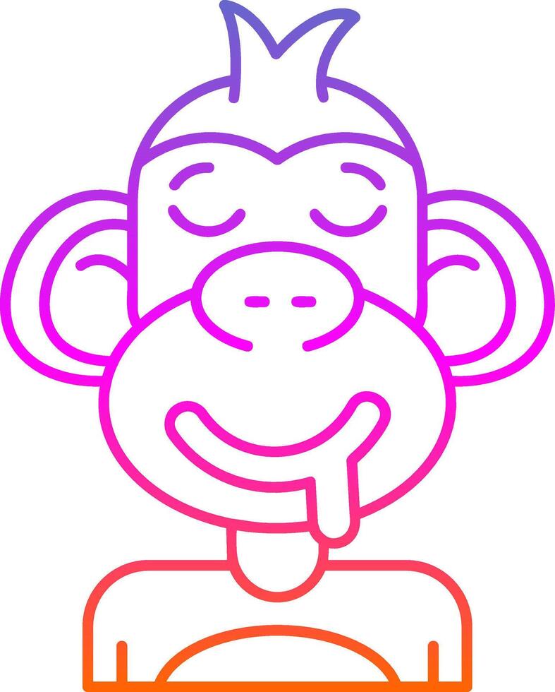 Drooling Line Gradient Icon vector