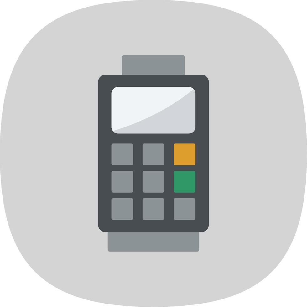 Card Reader Flat Curve Icon vector