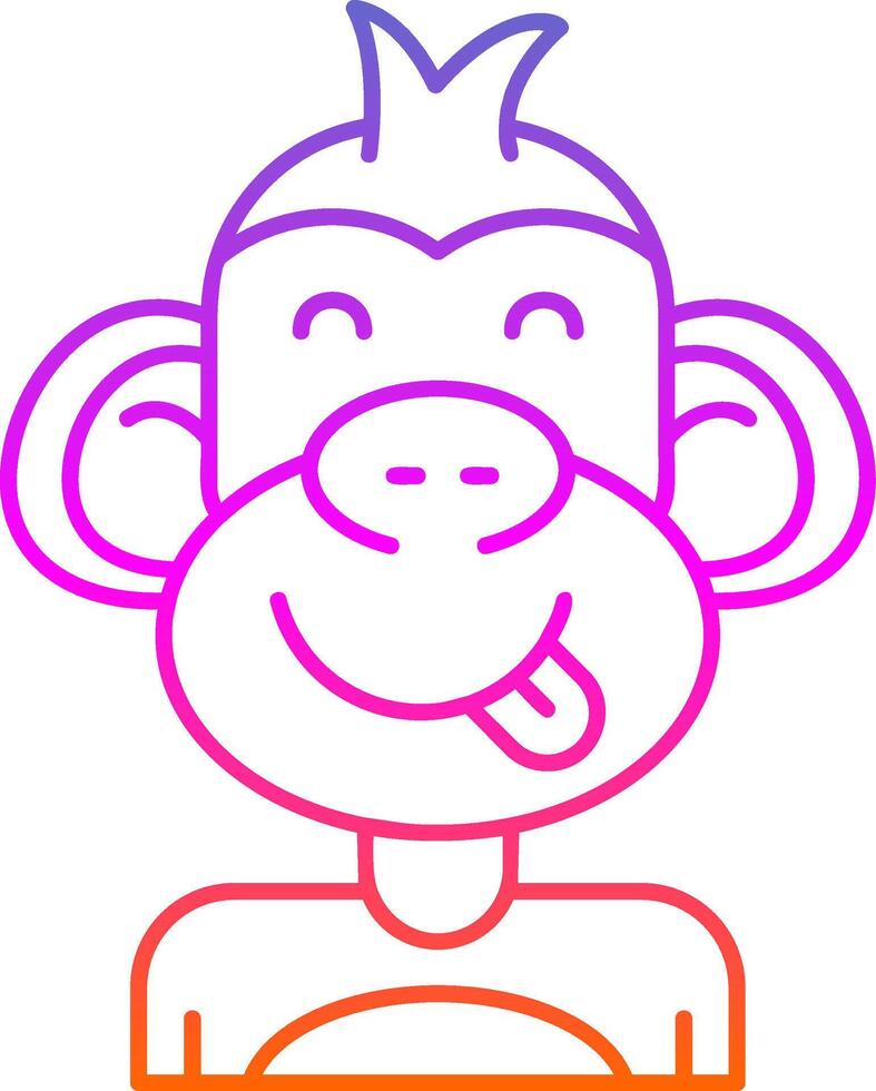 Tongue Line Gradient Icon vector