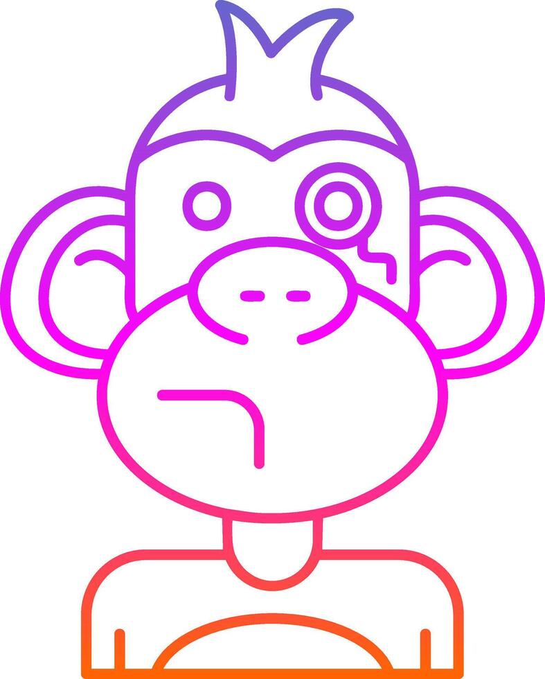 Monocle Line Gradient Icon vector
