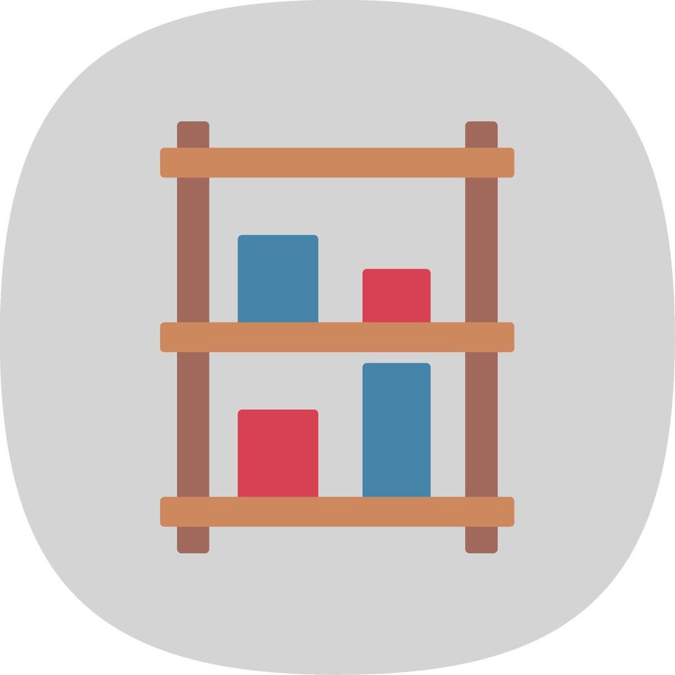 Display Case Flat Curve Icon vector