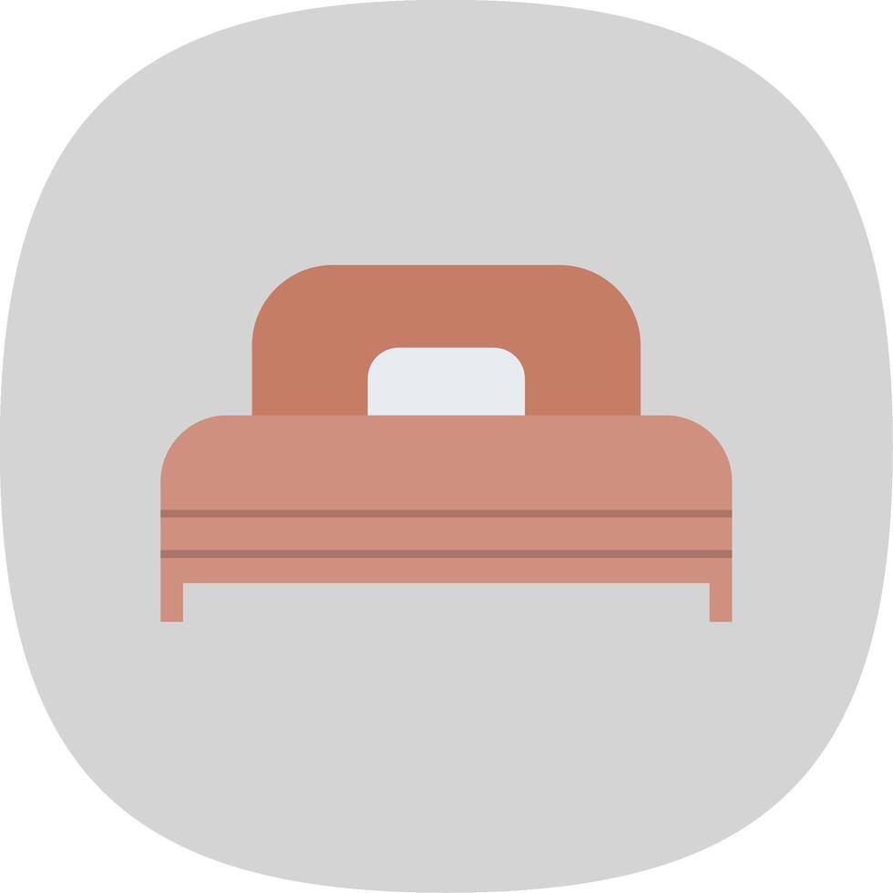 soltero cama plano curva icono vector