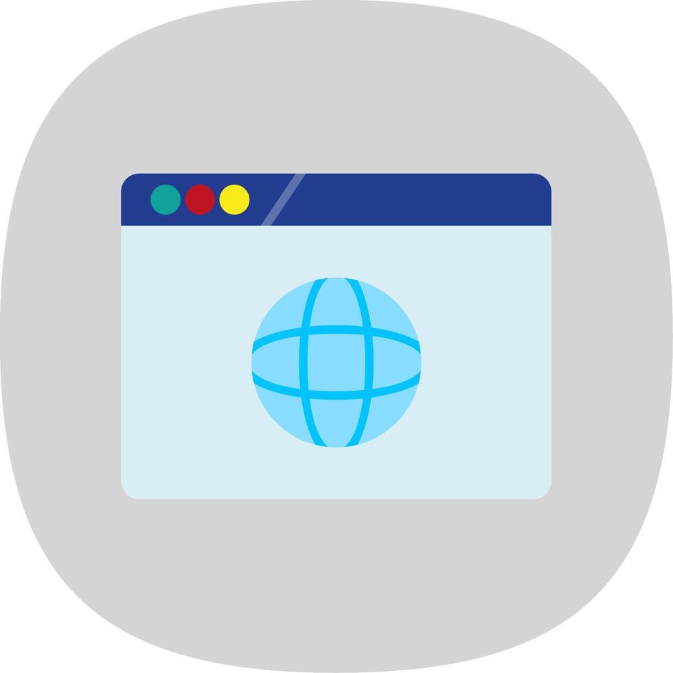 Website Design Flat Curve Icon vector