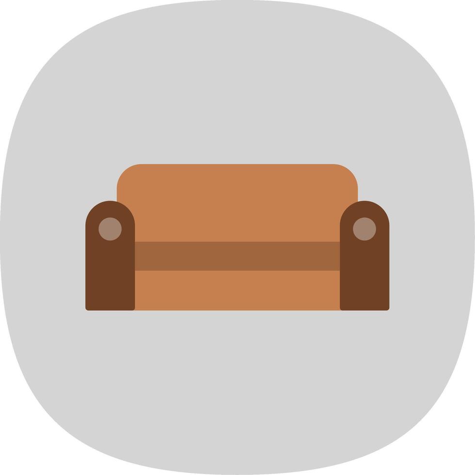 Sofa Flat Curve Icon vector