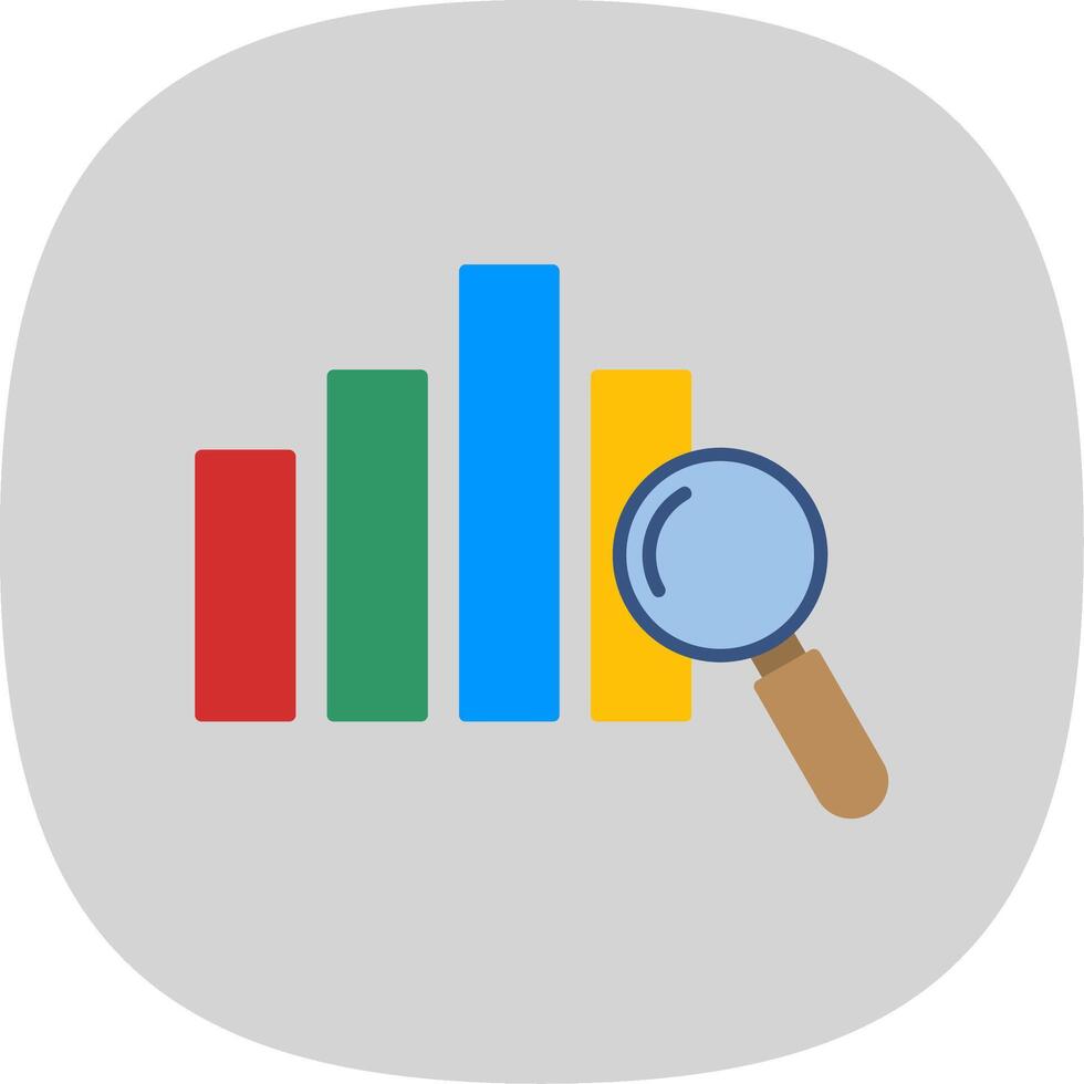 Data Analytics Flat Curve Icon vector