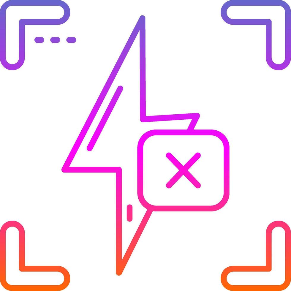 Flash off Line Gradient Icon vector
