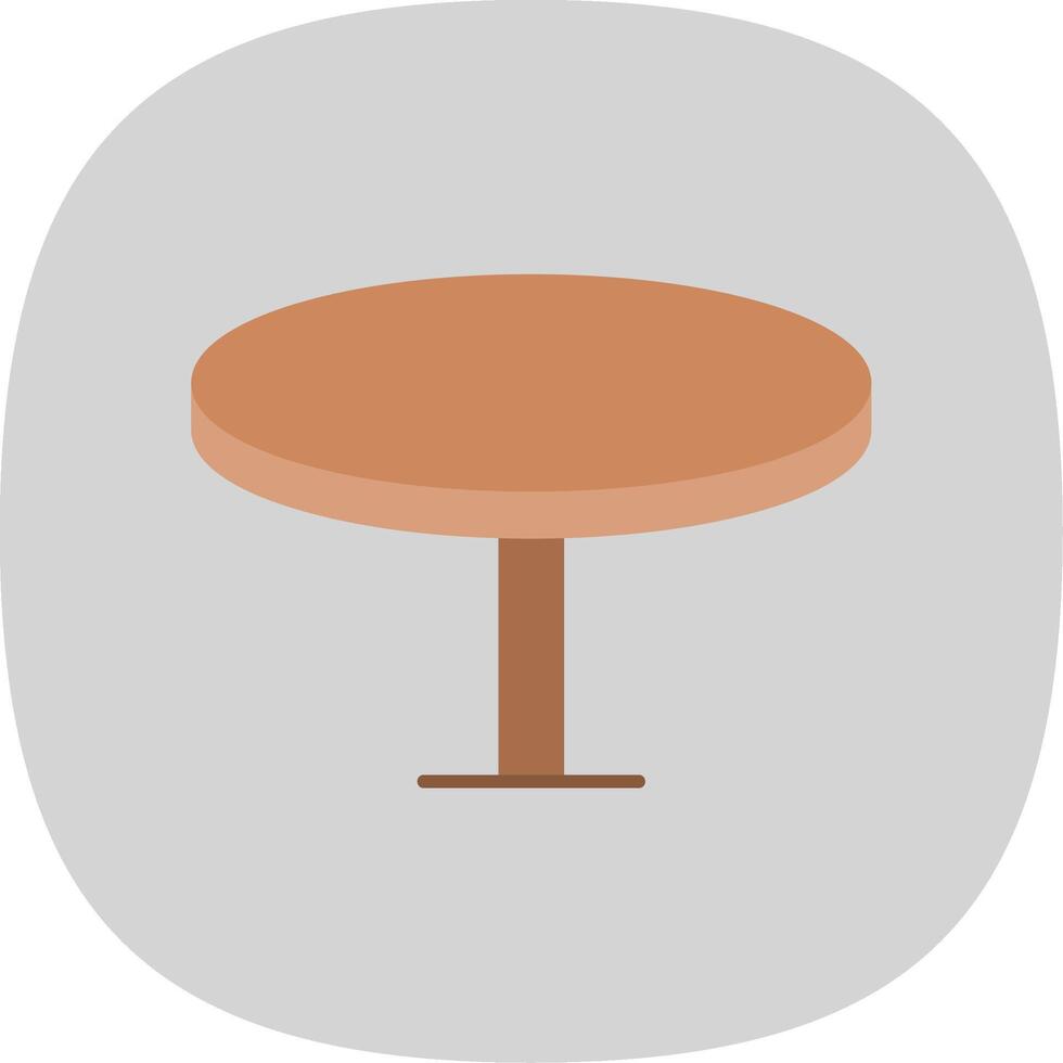 Round Table Flat Curve Icon vector