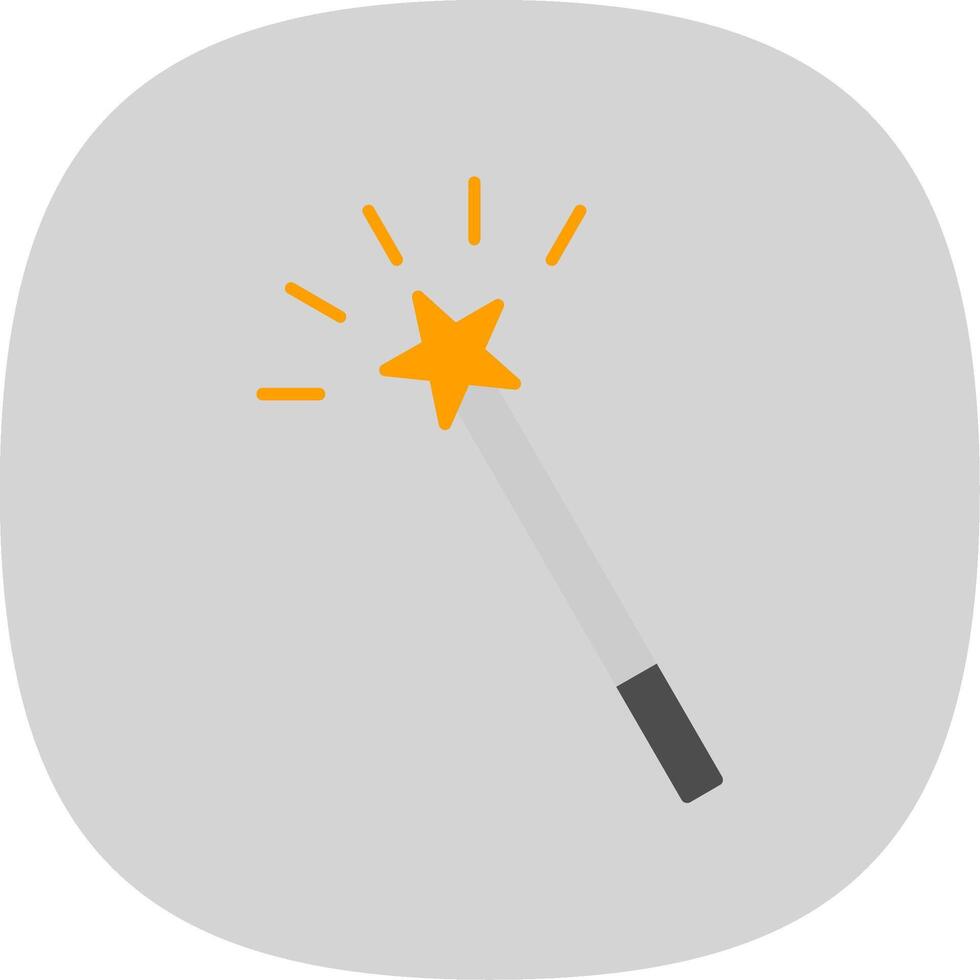 Magic Wand Flat Curve Icon vector