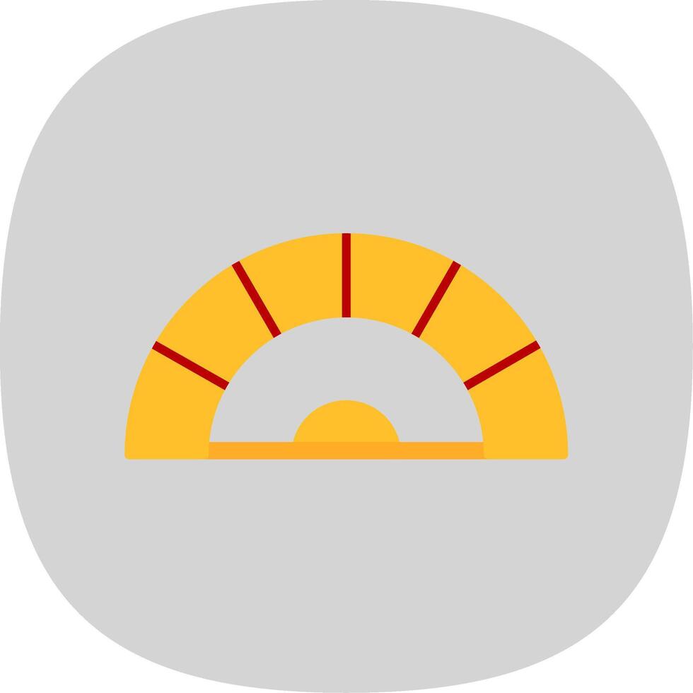 Protractor Flat Curve Icon vector
