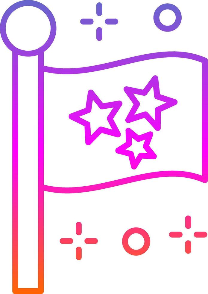 Flag Line Gradient Icon vector