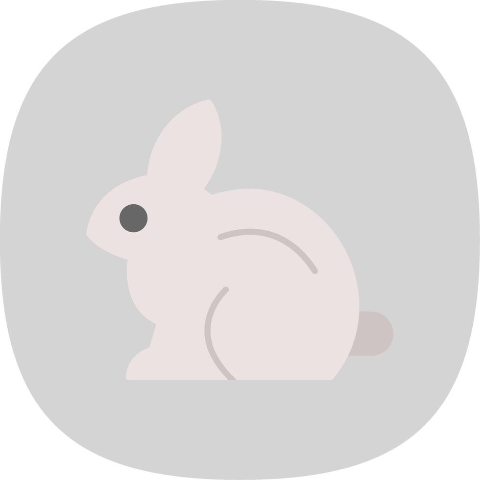 Rabbit Flat Curve Icon vector