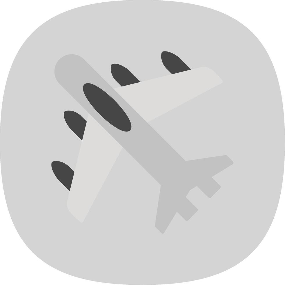 Jet Plane Flat Curve Icon vector