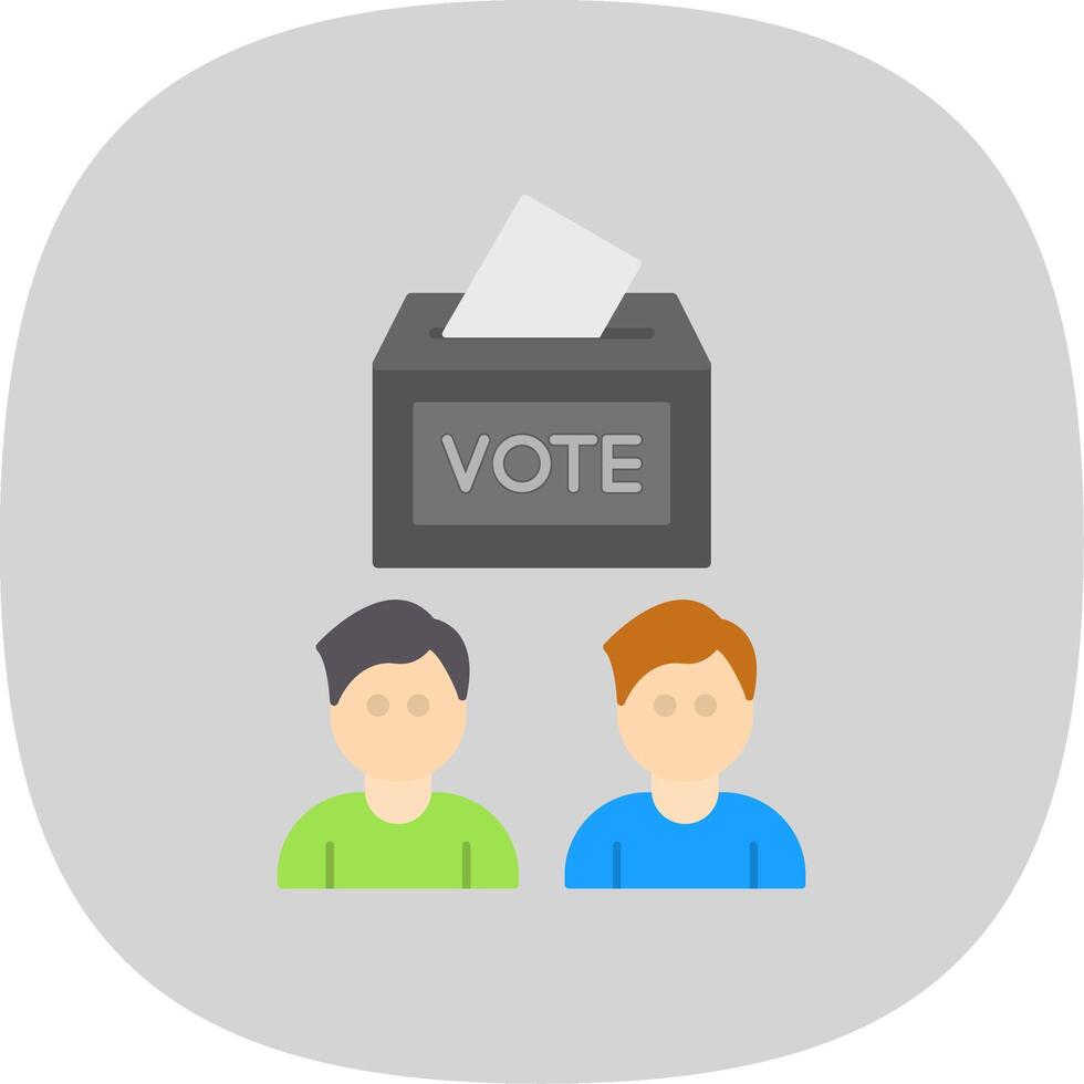 votantes plano curva icono vector