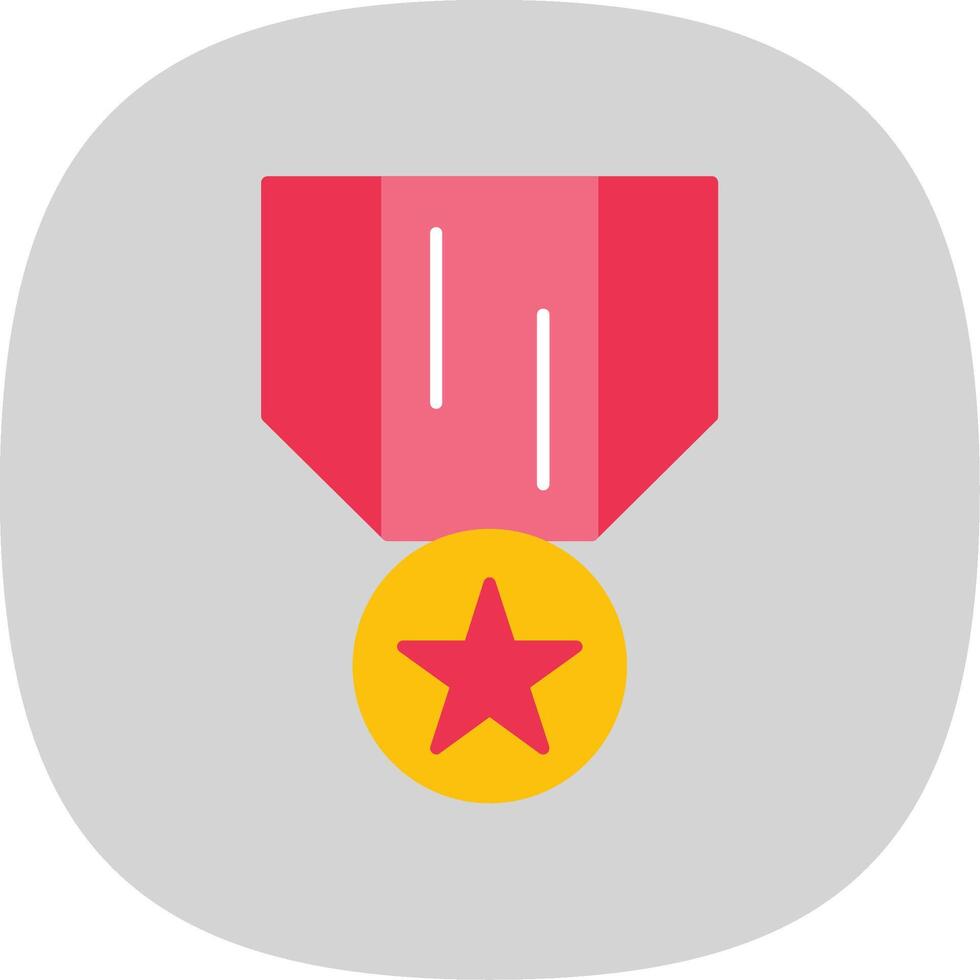 Medal Of Honor Flat Curve Icon vector