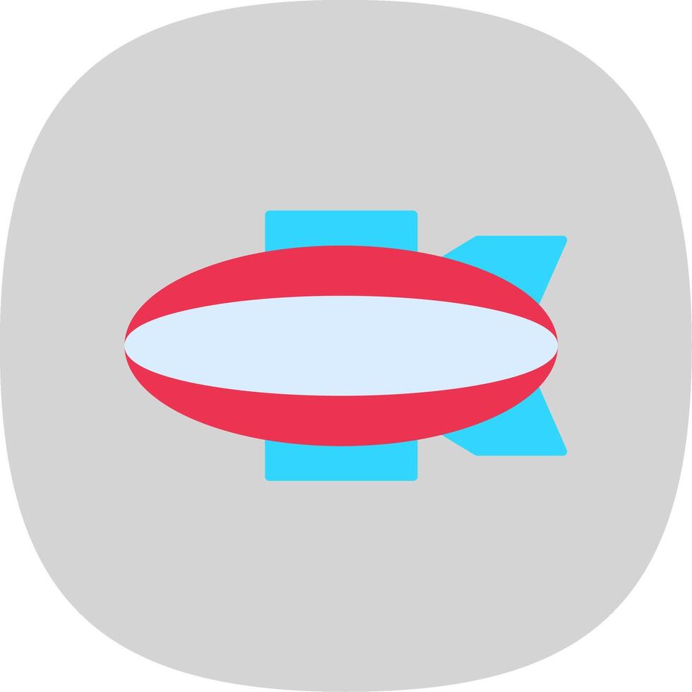 dirigible plano curva icono vector