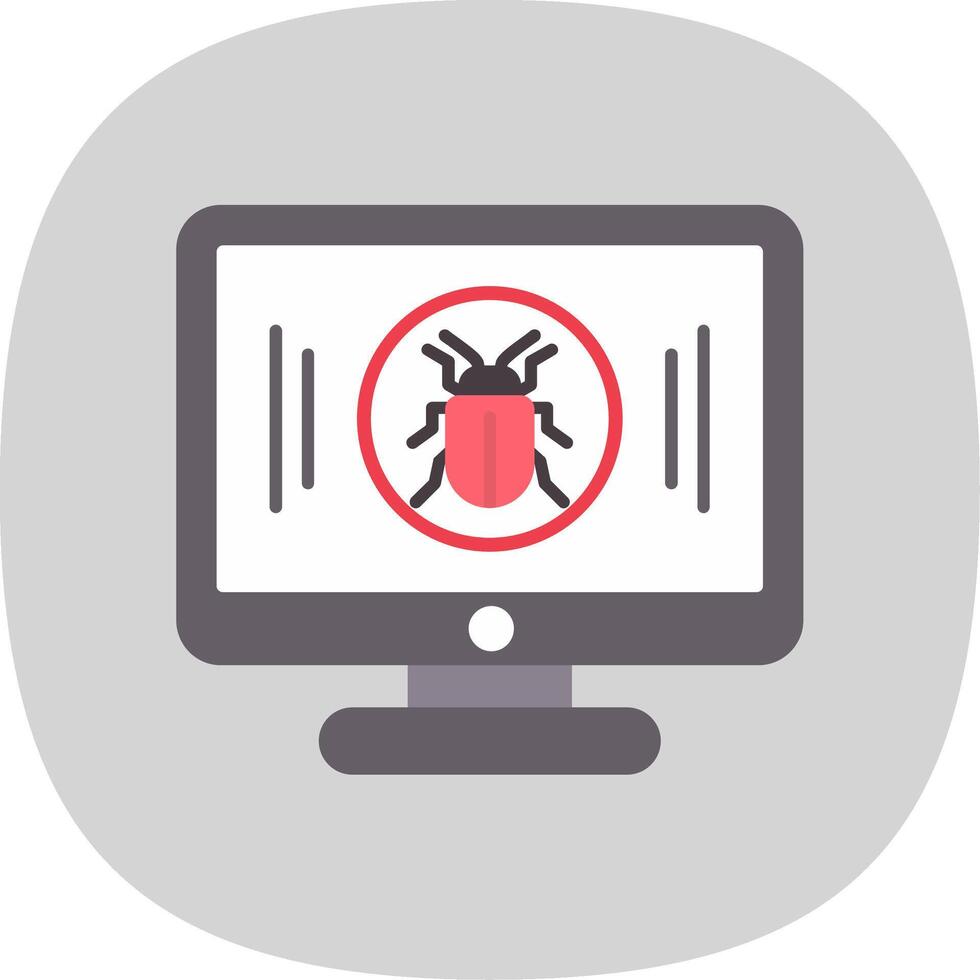 Malware Flat Curve Icon vector