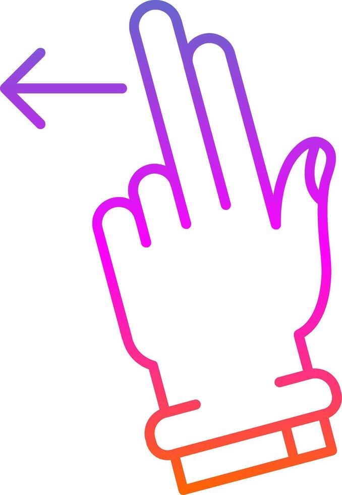 Two Fingers Left Line Gradient Icon vector